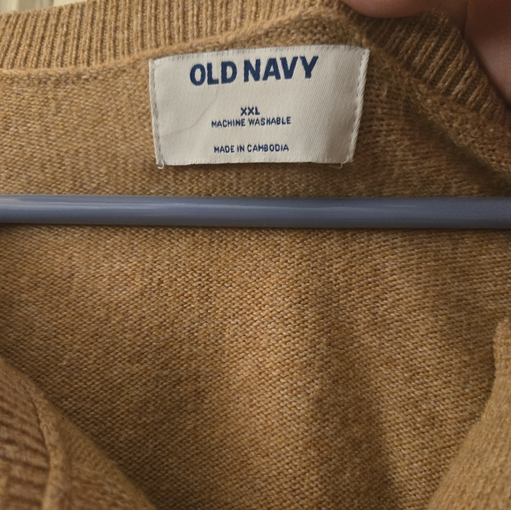 Old Navy Camel Button-Front Women's Cardigan Sweater - Picture 2 of 3